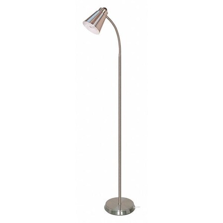 Satco Gooseneck Floor Lamp 1 Light Brushed Nickel Brushed Nickel
