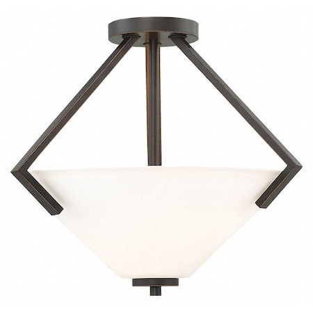 Nuvo Nome 2 Light Semi Flush Fixture Mahogany Bronze Finish Mahog 60-6351