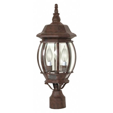 Nuvo Central Park 3-Light 21 in. Post Lantern with Clear Beveled Glass 60-898