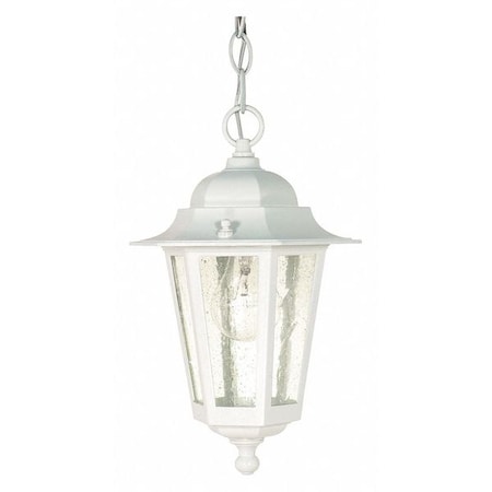 Nuvo Cornerstone 1-Light 13 in. Hanging Lantern with Clear Seed Glass 60-991