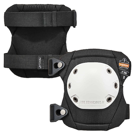 Ergodyne Rounded Cap Knee Pad, Buckle White Cap, PR 300