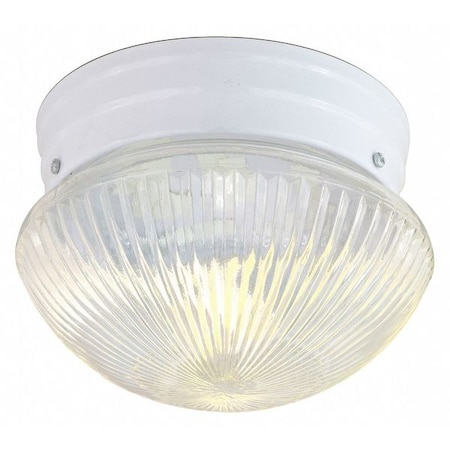 Nuvo 1 Light 8 in. Flush Mount Small Clear Ribbed Mushroom White SF76-251