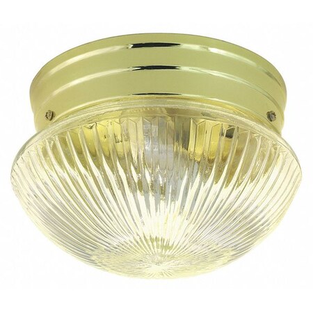 Nuvo Fixture, Flush, 2L, 60W, A19, Medium Base, 120V, Polished Brass SF76/252