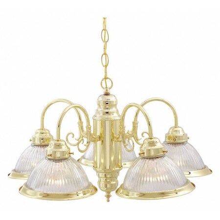 Nuvo Lighting Fixture, Chandelier, 60W, A19, Medium Base, 120V, Polished Brass SF76/281