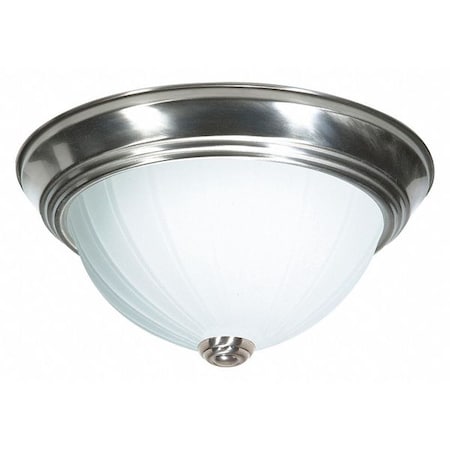 Nuvo Fixture, Flush, 2L, 60W, A19, Medium Base, 120V, Brushed Nickel SF76/244