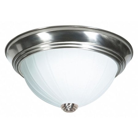 Nuvo 3 Light 15 in. Flush Mount Frosted Melon Glass Brushed Nicke SF76-245