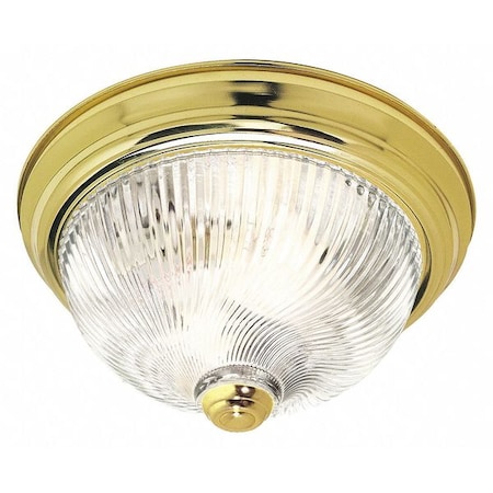 Nuvo Fixture, Flush, 2L, 60W, A19, Medium Base, 120V, Polished Brass SF76/025