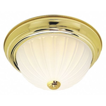 Nuvo 2 Light 11 in. Flush Mount Frosted Melon Glass Polished Bras SF76-124