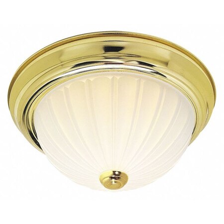 Nuvo 3 Light 15 in. Flush Mount Frosted Melon Glass Polished Bras SF76-128