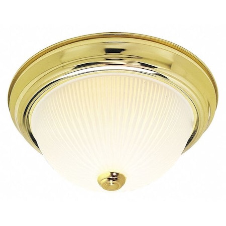 Nuvo Fixture, Flush, 2L, 60W, A19, Medium Base, 120V, Polished Brass SF76/132