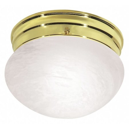 Nuvo Fixture, Flush, 1L, 60W, A19, Medium Base, 120V, Polished Brass SF76/672