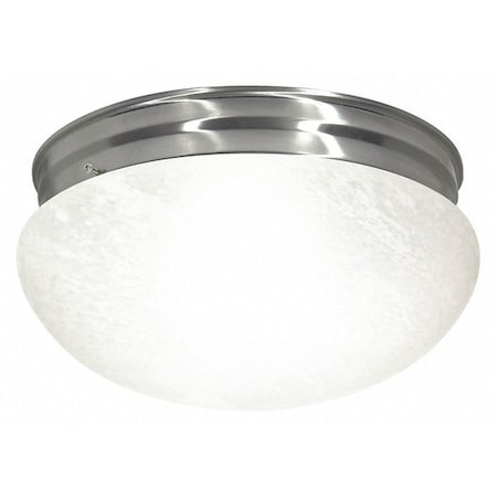 Nuvo 2 Light 12 in. Flush Mount Large Alabaster Mushroom Brushed SF76-677