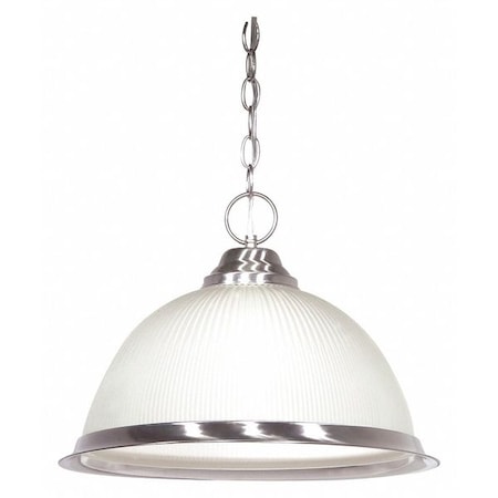 Nuvo 1 Light 15 in. Pendant Frosted Prismatic Dome Brushed Nickel SF76-691