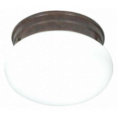 Nuvo 1 Light 8 in. Flush Mount Small White Mushroom Old Bronze SF76-600