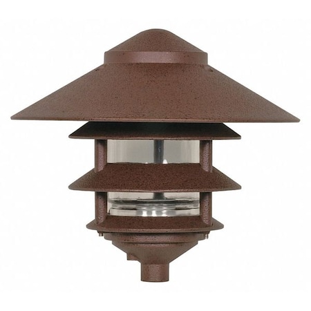 Nuvo Pagoda Garden Fixture - Large 10 in. Hood - 1-Light - 3 Louver - Old Bronze Finish SF76-637