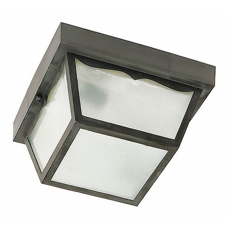 Nuvo 1-Light - 8in. - Carport Flush Mount - With Frosted Acrylic Panels - Black Finish SF77-863