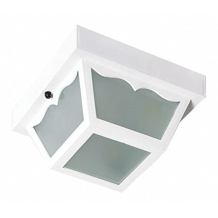 Nuvo 2-Light - 10in. - Carport Flush Mount - With Frosted Acrylic Panels - White Finish SF77-879