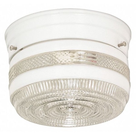 Nuvo Fixture, Flush, 1L, 60W, A19, Medium Base, 120V, White SF77/097