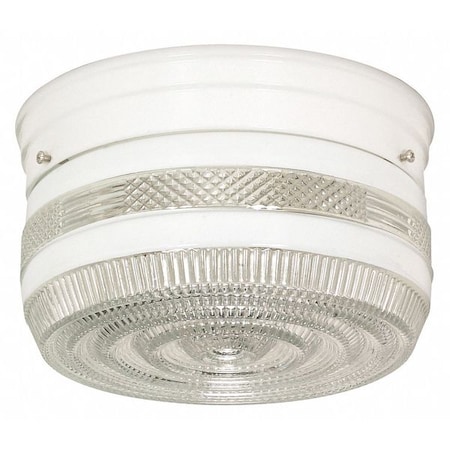 Nuvo Fixture, Flush, 2L, 60W, A19, Medium Base, 120V, White SF77/098