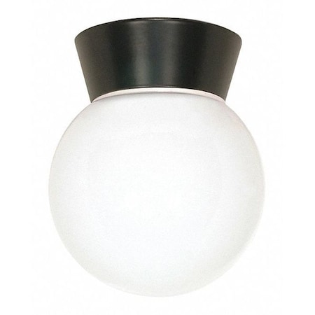 Nuvo 1-Light - 8in. - Utility Ceiling Mount - With White Glass Globe - Bronzotic Finish SF77-153