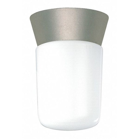 Nuvo 1-Light - 8in. - Utility Ceiling Mount - With White Glass Cylinder - Satin Aluminum Finish SF77-155