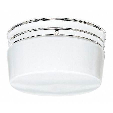 Nuvo Fixture, Flush, 2L, 60W, A19, Medium Base, 120V, Polished Chrome SF77/344