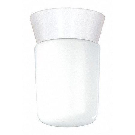 Nuvo 1-Light - 8in. - Utility Ceiling Mount - With White Glass Cylinder - White Finish SF77-533