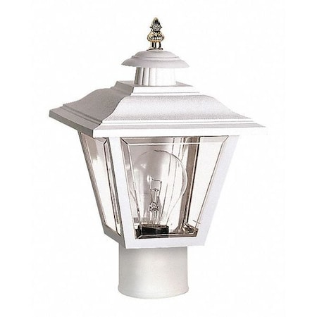 Nuvo 1-Light - 13ft.ft. Coach Post Top Lantern with Finial Beveled Acrylic Panels White Finish SF77-899