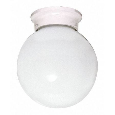 Nuvo Fixture, Flush, 1L, 60W, A19, Medium Base, 120V, White SF77/948