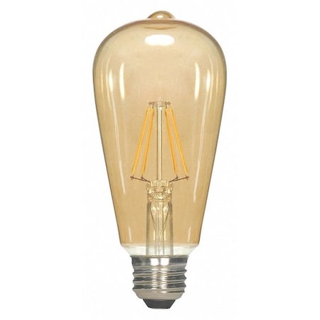 Satco 2.5W ST19 LED Transparent Amber Medium 2300K 220Ls 120V S9577