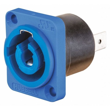 Hubbell Wiring Device-Kellems Locking Receptacle, 25 A, 250V AC, Flush Mount, Blue HBLPMIBL