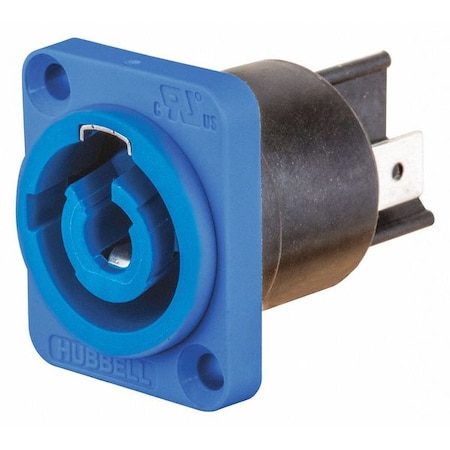 Hubbell Wiring Device-Kellems Locking Receptacle, 25 A, 250V AC, Flush Mount, Blue HBLPMIDBL
