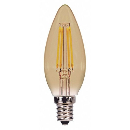 Satco 3.5W Torpedo CTA LED Amber Candelabra 2200K 300Ls 120V S9986