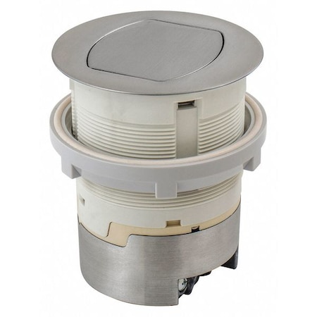 Hubbell Wiring Device-Kellems Straight Blade Receptacle, 5-15R, 15 A, 125V AC, 2 Pole, 3 Wire, Flush Mount RCT201ALU