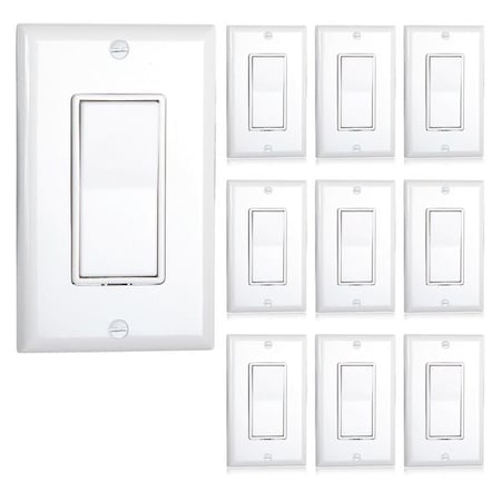 Maxxima 3 Way Decorative Wall Switch On/Of Wall Plates, Number of Gangs: 1 White MEW-S1003W-10