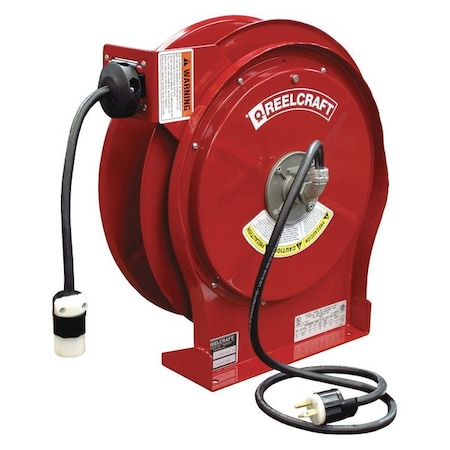 REELCRAFT 50 ft. 12/3 Power Cord Reel 20 Amps 1 Outlets 125V Voltage L 5550 123 3A