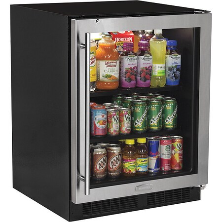 Marvel Low Prfl Refrigerator, Glss Door, Rght, 24" MA24BCG1RS