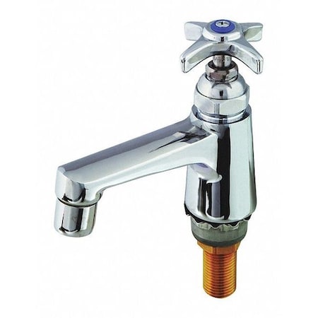 T&S Brass Manual Single Hole, Single Temperature Faucet, Single Hole Mount, Polished chrome 1 Hole B-0710