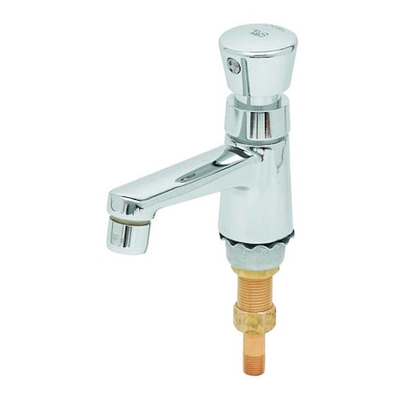 T&S BRASS Metering Single Hole Mount, 1 Hole Metering Faucet, Single Hole, Polished chrome B-0712