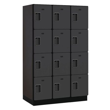 Salsbury Industries Wardrobe Locker, 45Wx76Hx21"D, 4Tier, Black 24361BLK