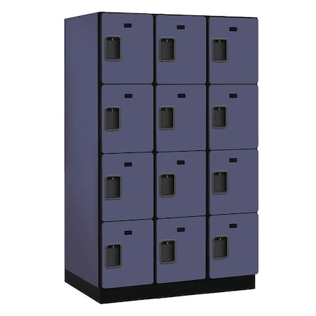 Salsbury Industries Wardrobe Locker, 45Wx76Hx24"D, 4Tier, Blue 24364BLU