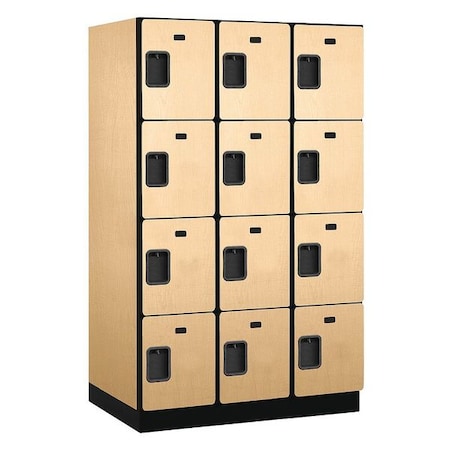 Salsbury Industries Wardrobe Locker, 45Wx76Hx24"D, 4Tier, Maple 24364MAP