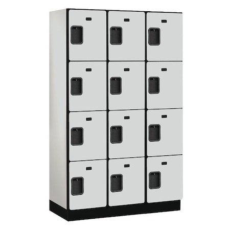 Salsbury Industries Wardrobe Locker, 45Wx76Hx18"D, 4Tier, Gray 24368GRY