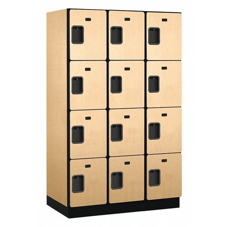 Salsbury Industries Wardrobe Locker, 45Wx76Hx18"D, 4Tier, Maple 24368MAP