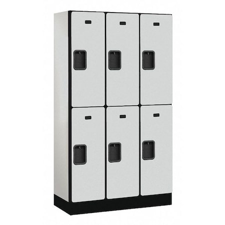 Salsbury Industries Wardrobe Locker, 36Wx64Hx15"D, 2Tier, Gray 32355GRY