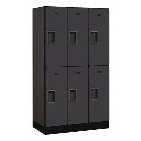 Salsbury Industries Wardrobe Locker, 36Wx64Hx18"D, 2Tier, Black 32358BLK