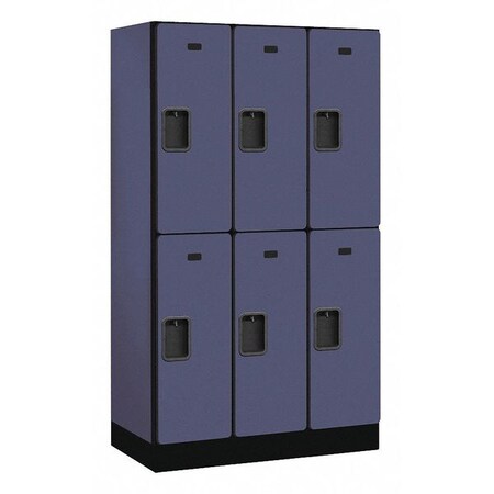 Salsbury Industries Wardrobe Locker, 36Wx64Hx18"D, 2Tier, Blue 32358BLU