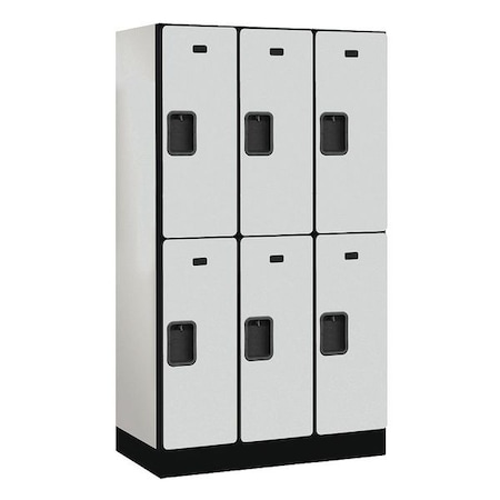 Salsbury Industries Wardrobe Locker, 36Wx64Hx18"D, 2Tier, Gray 32358GRY
