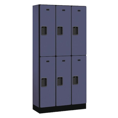 Salsbury Industries Wardrobe Locker, 36Wx76Hx15"D, 2Tier, Blue 32365BLU