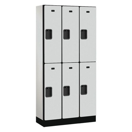 Salsbury Industries Wardrobe Locker, 36Wx76Hx15"D, 2Tier, Gray 32365GRY